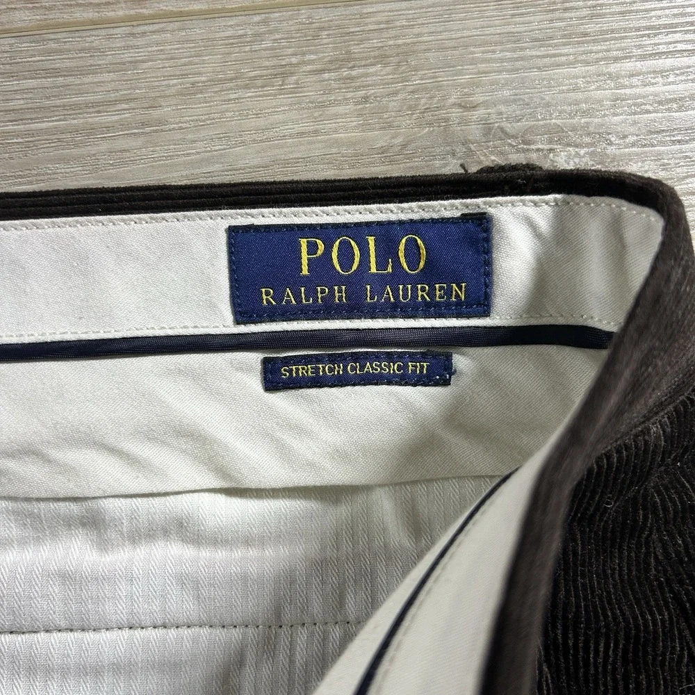 Polo‎ Ralph Lauren Men's 34x34 ( 34x33) Brown Corduroy Stretch Classic Fit Pants